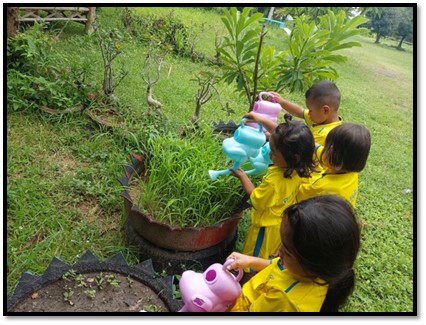 หนูน้อยปลูกผักสวนครัว เพื่อความมั่นคงทางอาหาร ของศูนย์พัฒนาเด็กเล็กบ้านบุอันโนง